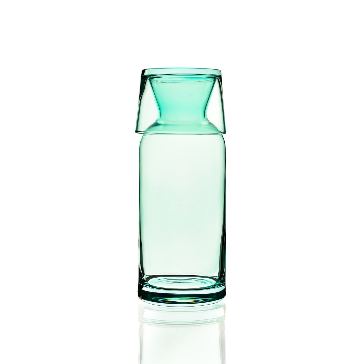 GREEN BEDSIDE WATER CARAFE AND GLASS SET