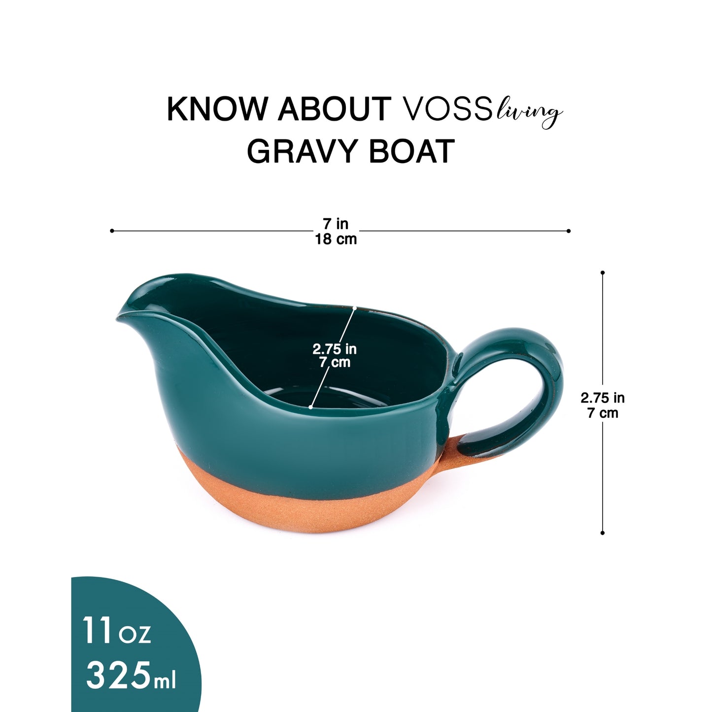 GRAVY BOAT HANDMADE GREEN COLOR