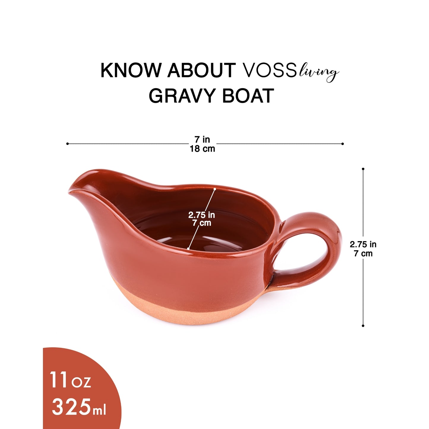 GRAVY BOAT HANDMADE BROWN COLOR