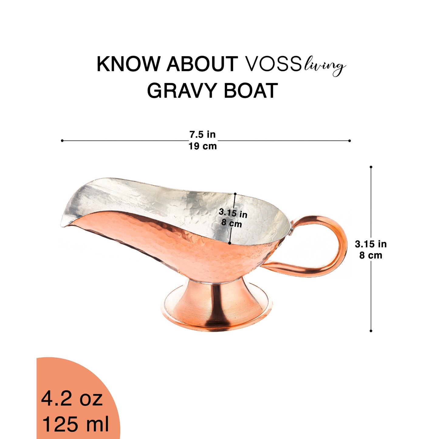 COPPER HANDMADE GRAVY BOAT