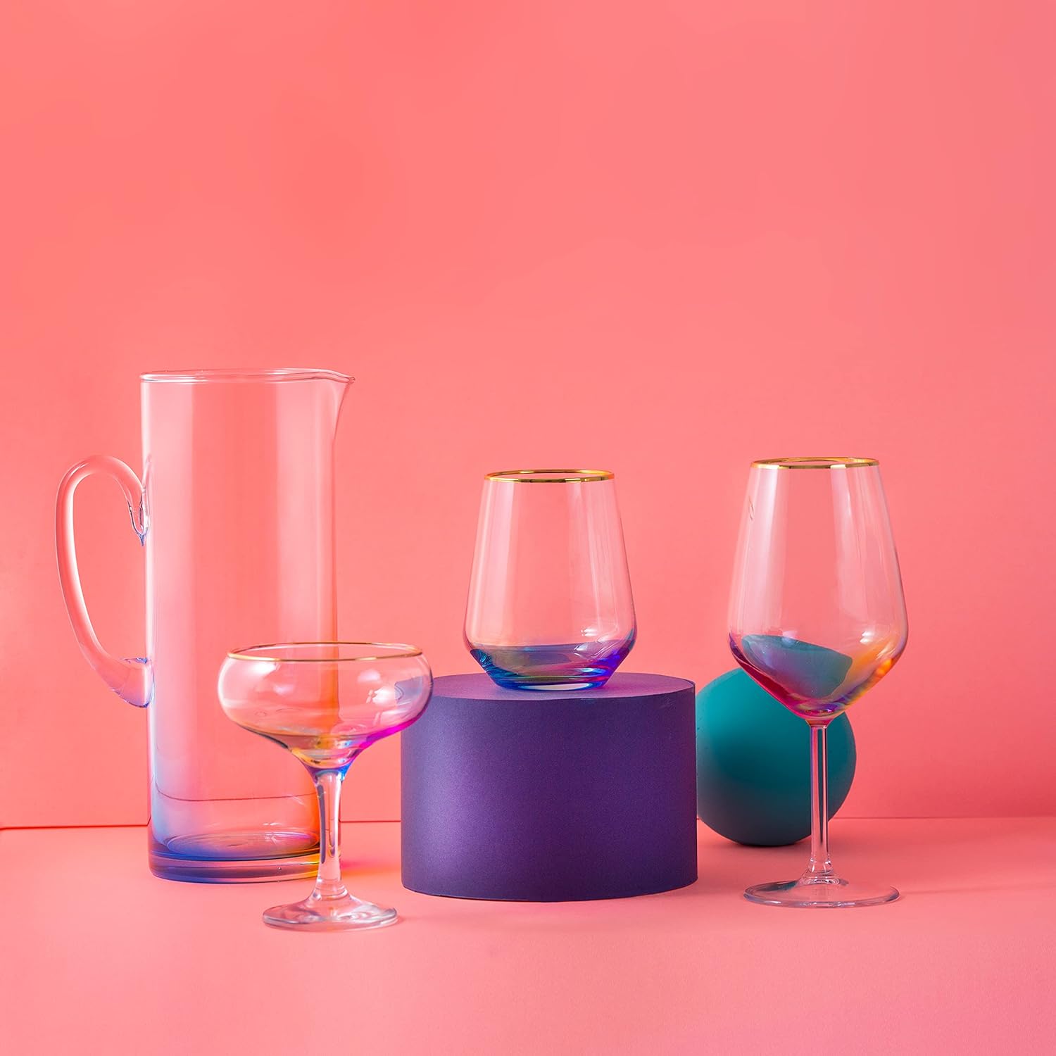 Elegant Rainbow Water Glasses