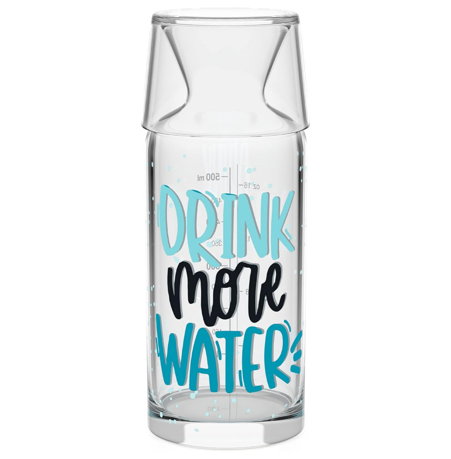 Drink More Water Motto Bedside Water Carafe