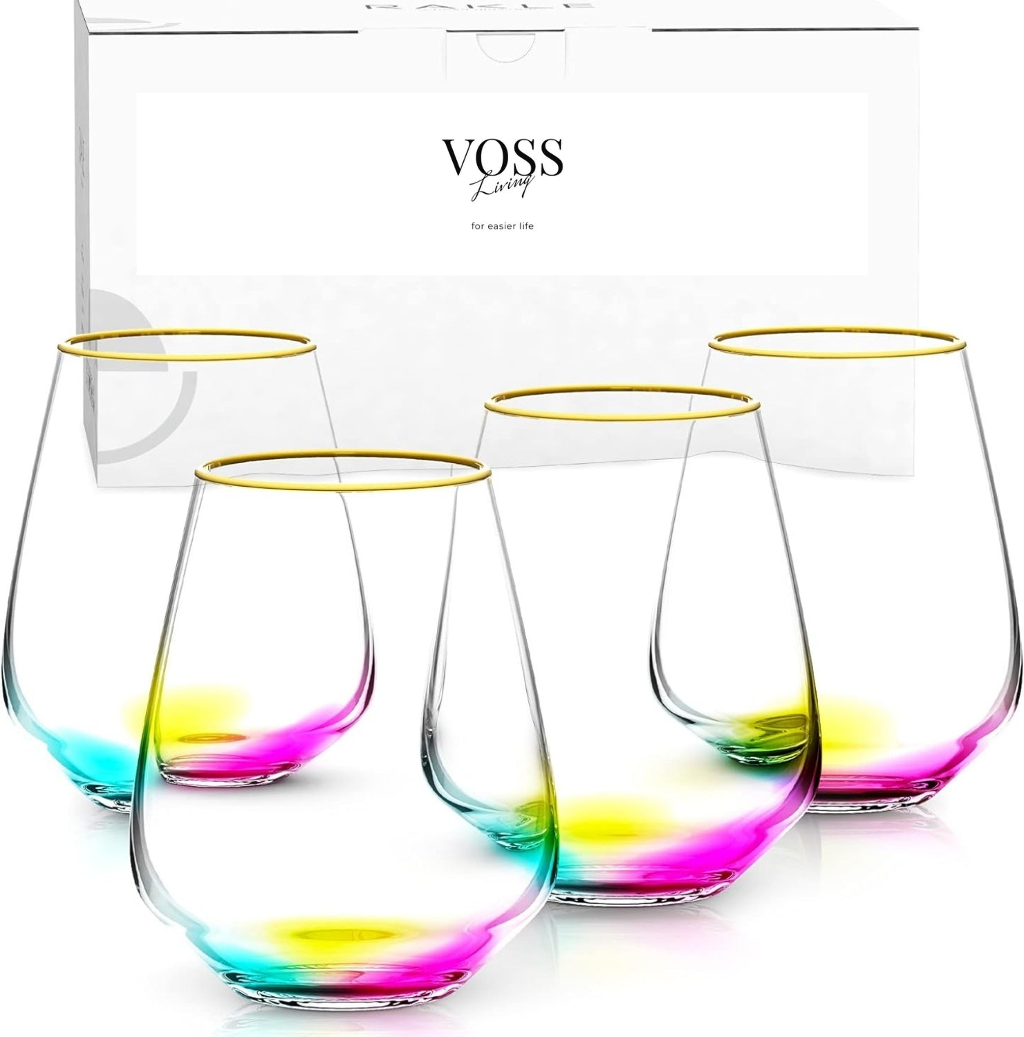 Elegant Rainbow Water Glasses