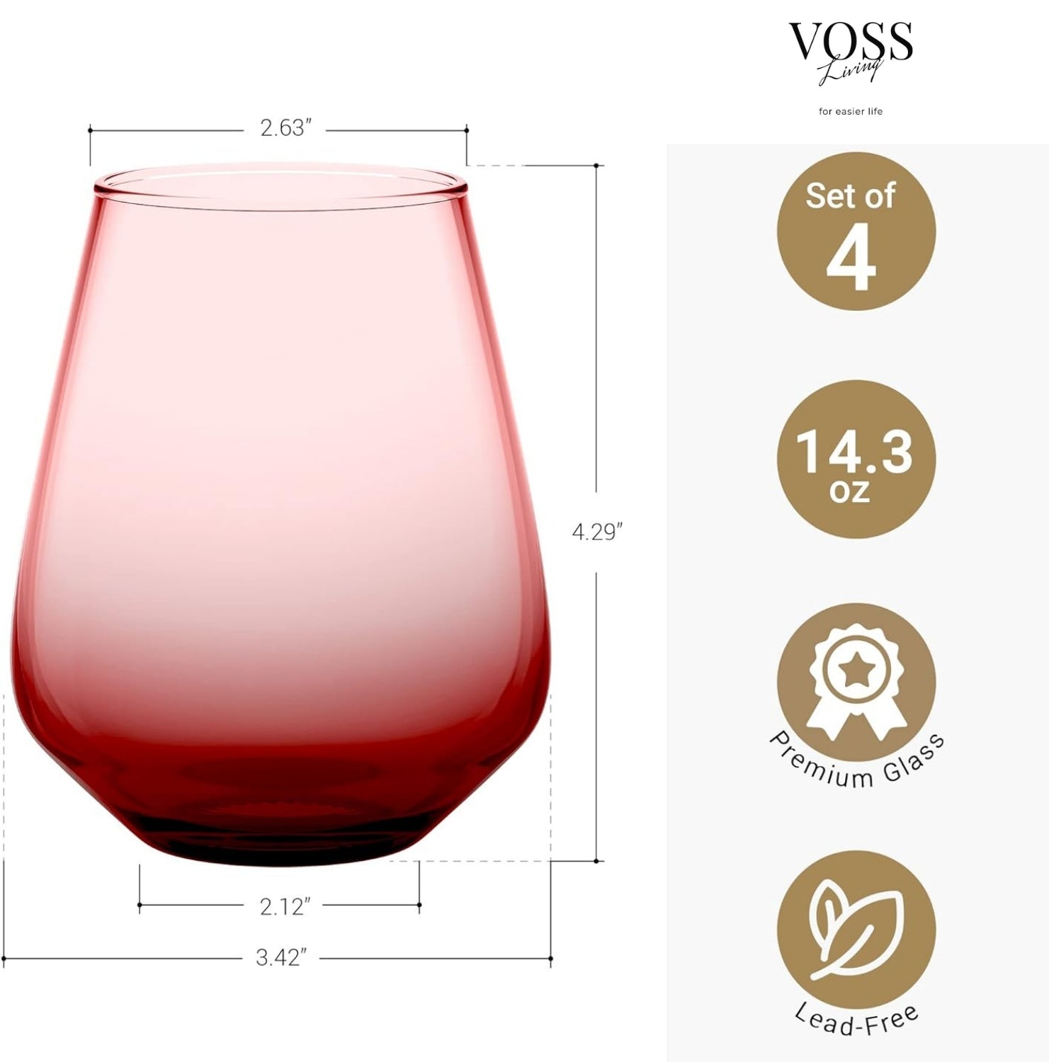 Elegant Red Water Glasses