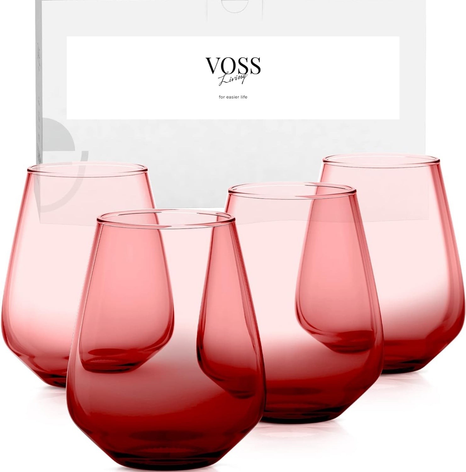 Elegant Red Water Glasses